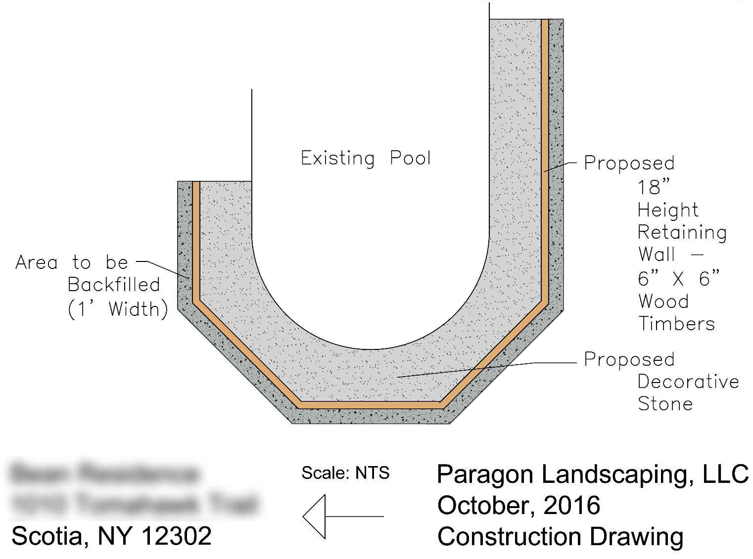 Thumbnail of Construction drawing, retaining wall and decorative stone