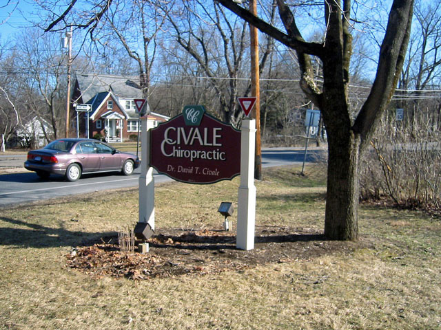Thumbnail of the old plantbed under the Civale Chiropractic sign